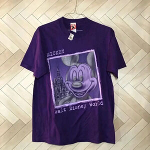 Vintage 90s Walt Disney World Mickey Purple Short Sleeve Tee NWT Size Medium